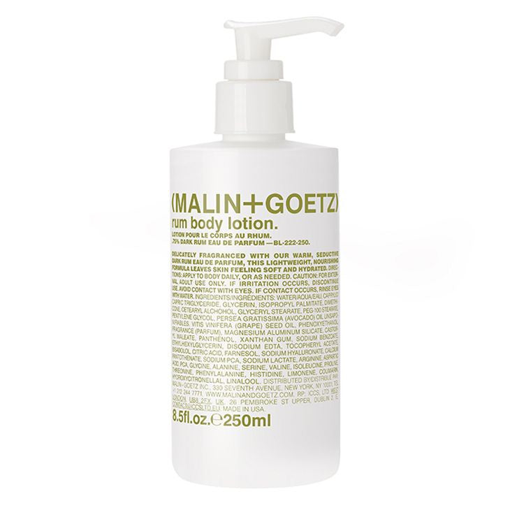 MALIN+GOETZ Malin Goetz Rum Hand Body Wash Gel Shower Lotion Cream Moisturiser Glycerin Amino Sensitive