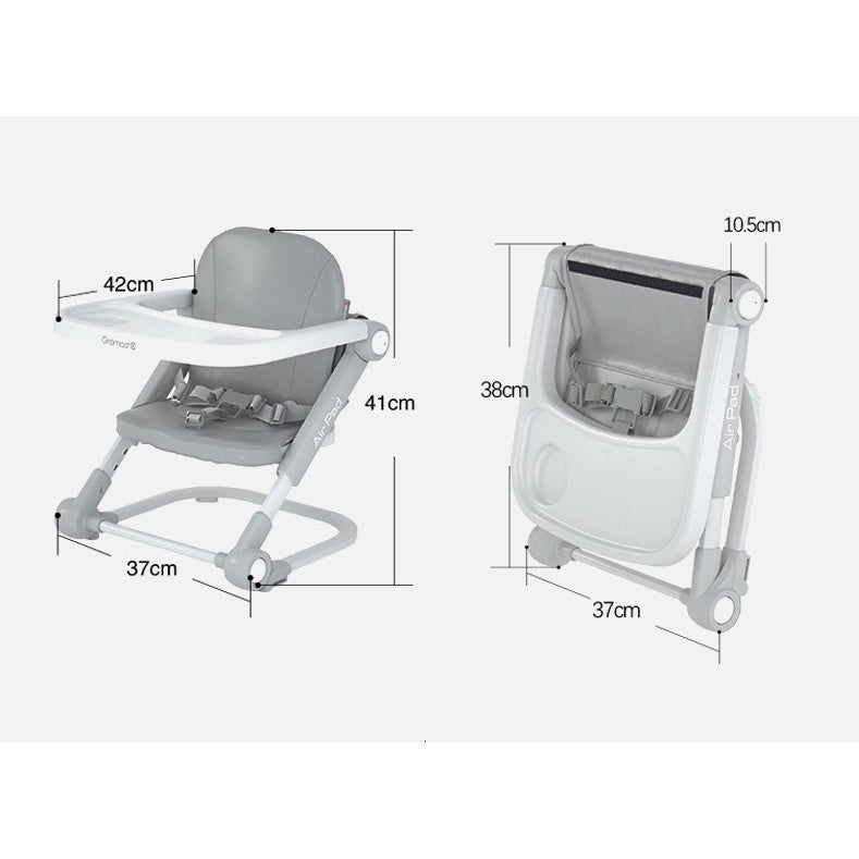 Gromast Air Pad Portable Foldable Child Booster Seat Dining Chair Baby Infant Eating Adjustable Baby Table Meal Travel