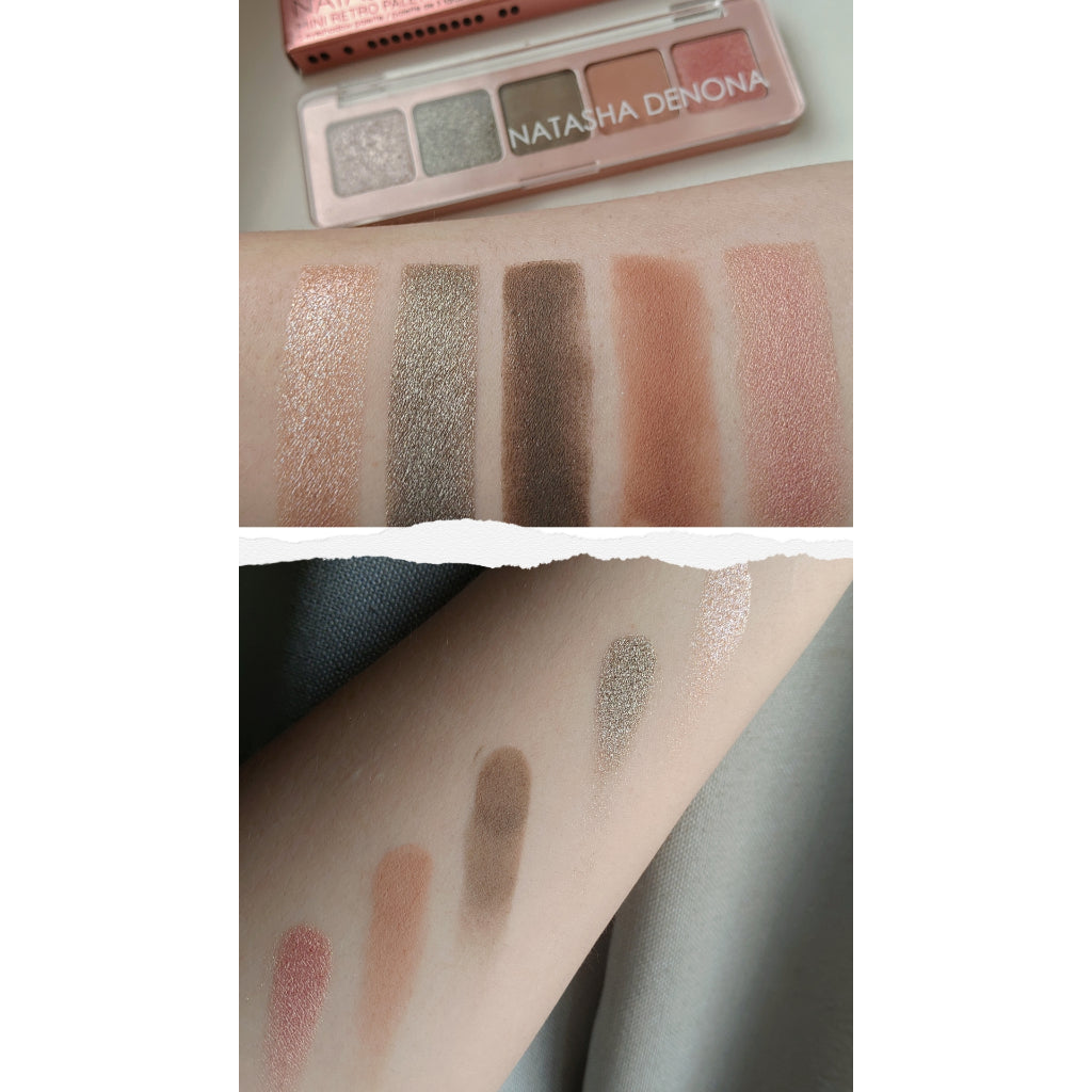 Natasha Denona Mini Retro Eyeshadow Palette Metallic Foil Soft Pastel Gray Neutral Matte Pink Eye Shadow Travel Gift Set