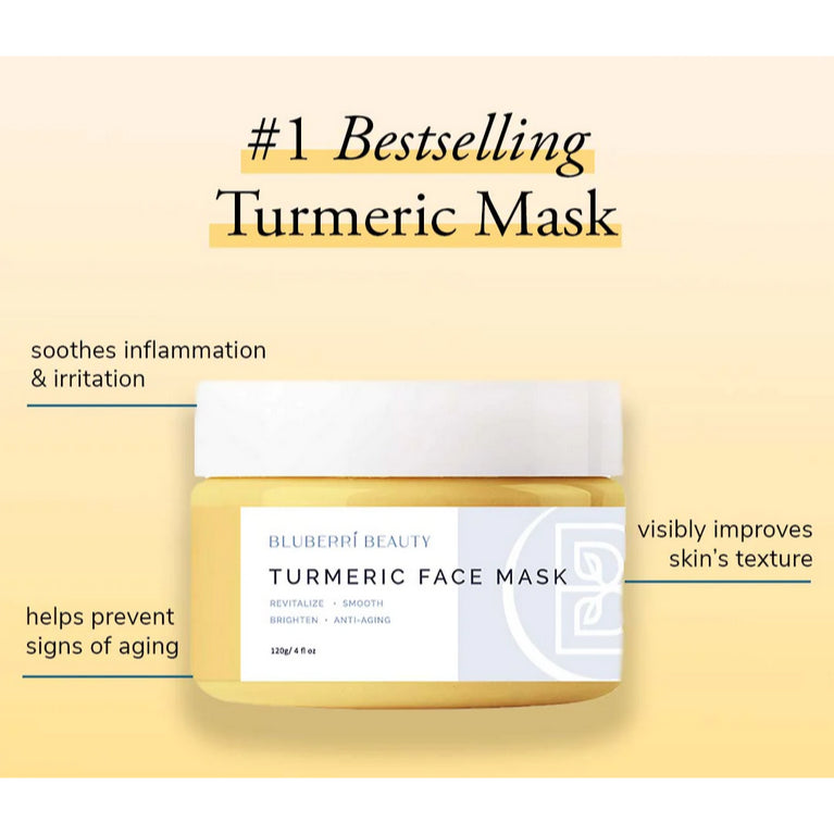 BluBerri Beauty Turmeric Face Mask Pack Rosacea Acne Eczema Soothing Wash Rinse