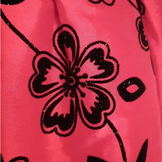 Youngland Baby Girl Velvet Floral Dress Red Black Sleeve Formal Party Gift Occasion Dinner Prom Flower Toddler