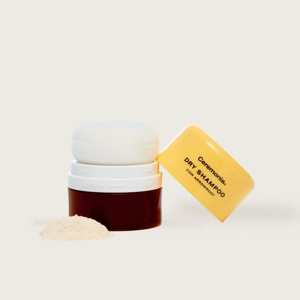 Ceremonia Dry Shampoo Arrowroot Fine Thin Scalp Hair Volume Oil Refresh Clay Aloe Balancing Cleanser Powder Puff Natural