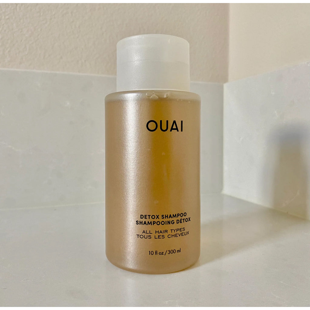 OUAI Detox Shampoo Clarifying Cleanser Cider Oily Dry Hair Fine Thick Medium Keratin Dirt Oil Exfoliator