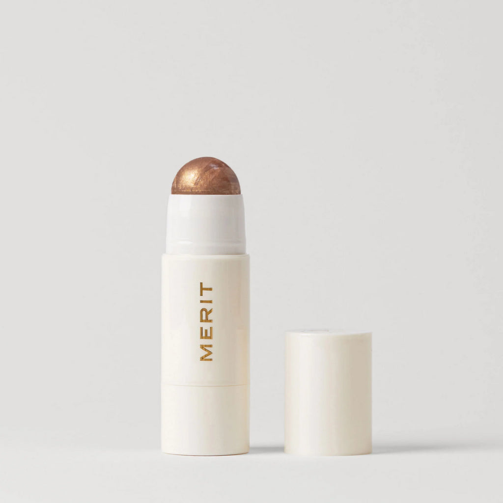 MERIT Day Glow Highlighting Balm Cream Highlighter Contour Dewy Bronzer Stick Sheer Rose Champagne Gold Eyeshadow Bronze