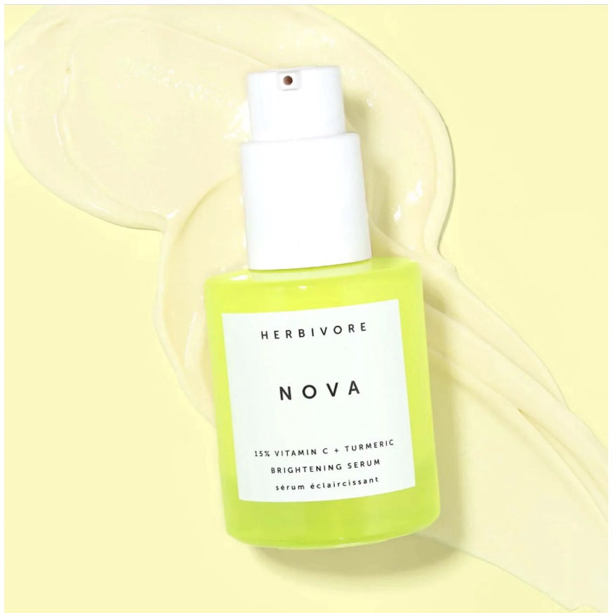 Herbivore NOVA 15% Vitamin C Turmeric Brightening Serum Dark Spots Lightening Gentle Essence Treatment