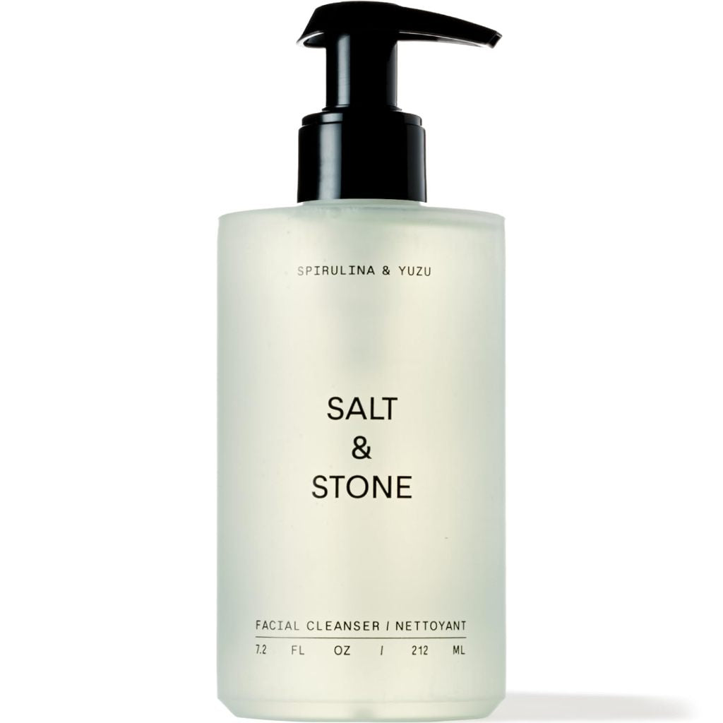 Salt Stone Spirulina Yuzu Facial Cleanser Sensitive Gentle Wash Makeup Remover Squalane Hyaluronic
