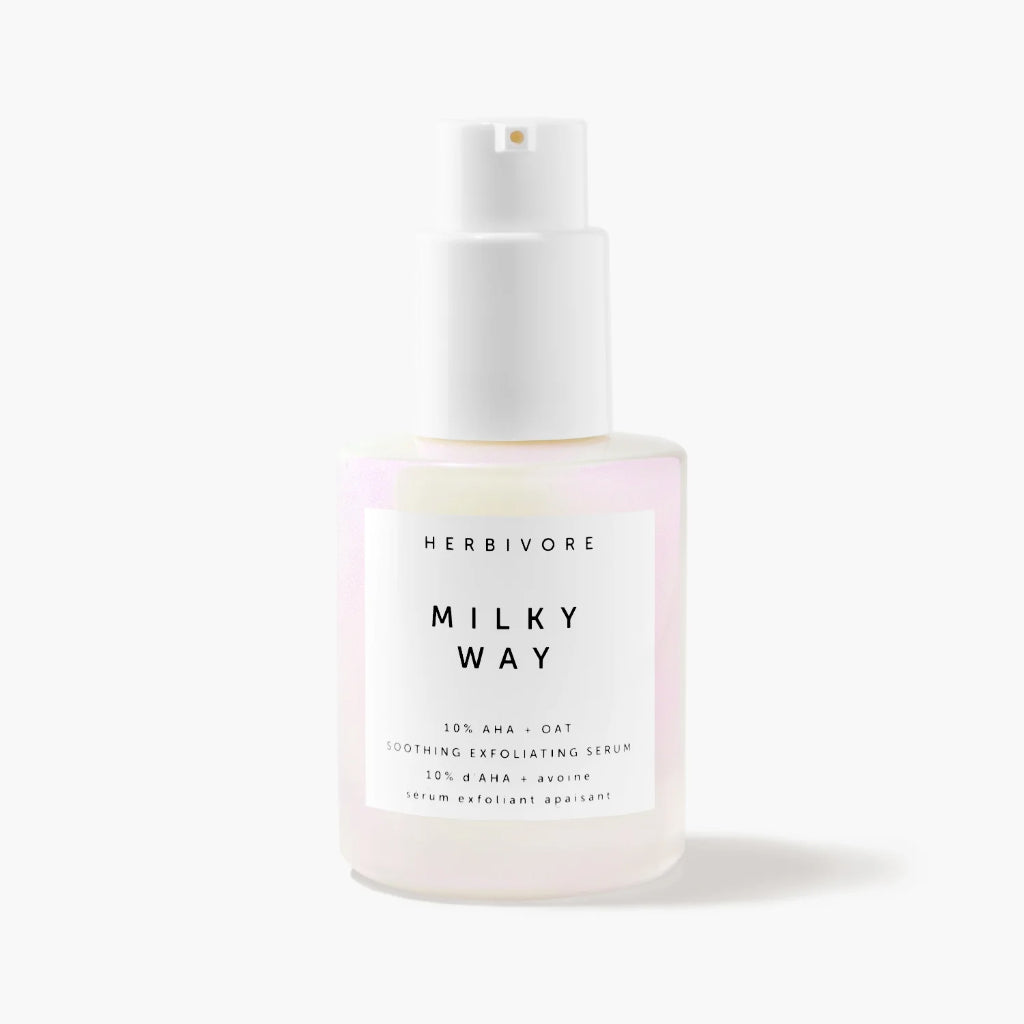 Herbivore MILKY WAY 10% AHA + Oat Soothing Exfoliating Serum Acid Ceramides Hyaluronic Essence Treatment