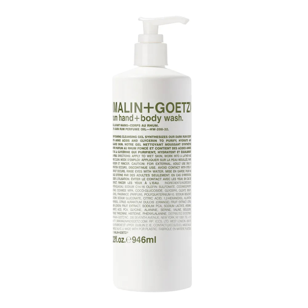 MALIN+GOETZ Malin Goetz Rum Hand Body Wash Gel Shower Lotion Cream Moisturiser Glycerin Amino Sensitive