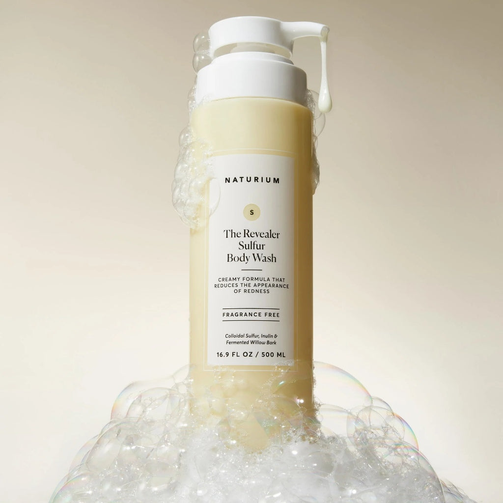 Naturium Revealer Sulfur Body Wash Hydrating Soothing Sensitive Redness Aloe Gentle Eczema Shower Cleanser Willow
