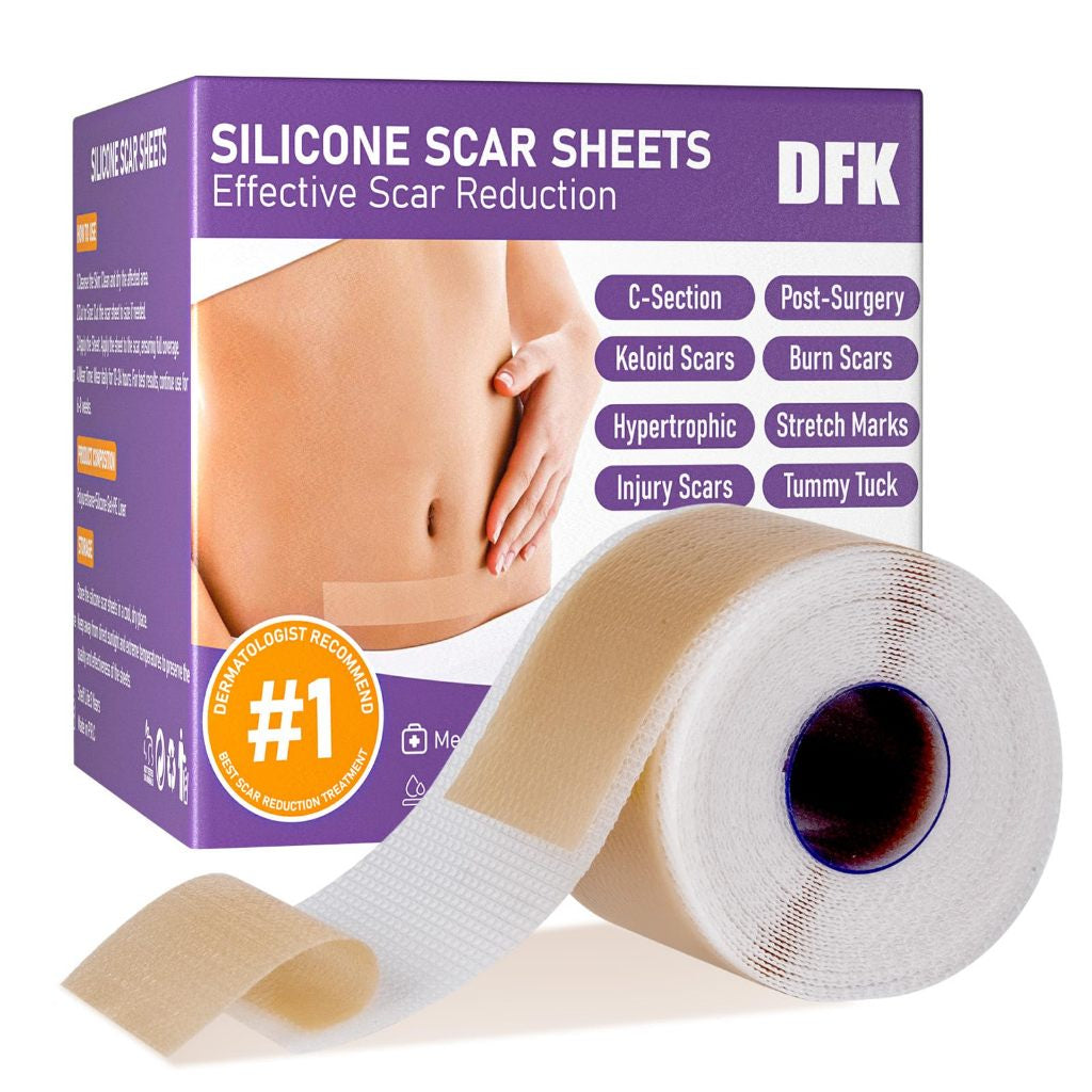 DFK Silicone Scar Sheets Tape C-Section Stretch Marks Keloid Silicone Injury Therapy Breathable Gentle Waterproof Strip