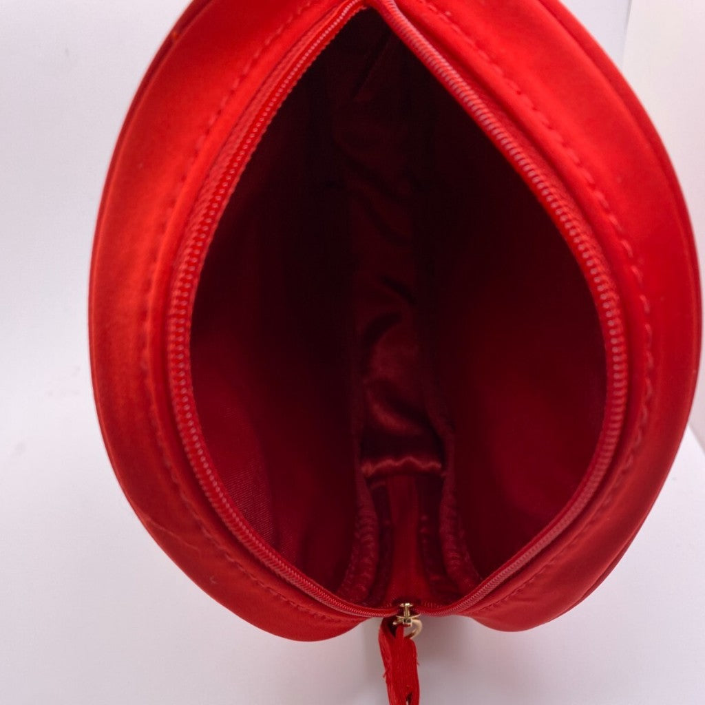 Giorgio Armani Pouch Makeup Cosmetics Gift Toiletry Polyester Recycle Bag Travel Organizer Beauty Case Zipper Red Clutch