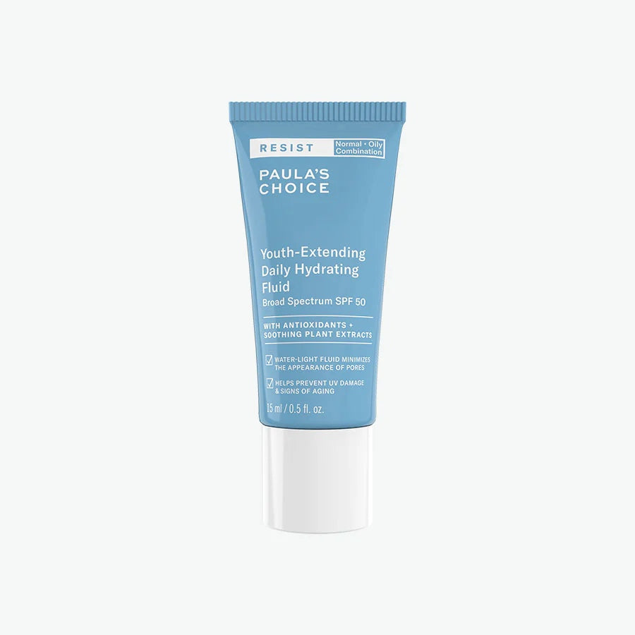 Paula's Choice Youth-Extending Daily Hydrating Fluid SPF 50 Moisturizer Aging Antioxidant Lightweight Satin-matte Finish