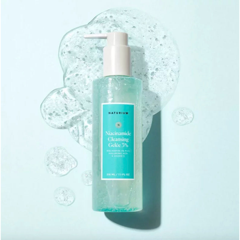 Naturium Niacinamide Cleansing Gelée 3% Facial Cleanser Gelee Gel Makeup Remover Hyaluronic Acid Vitamin C Essence Mini