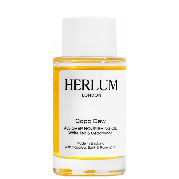 Herlum Copa Dew All-Over Nourishing Oil Tea Cedarwood Body Face Antioxidants Vitamin Moisturiser Travel Mini Rosehip