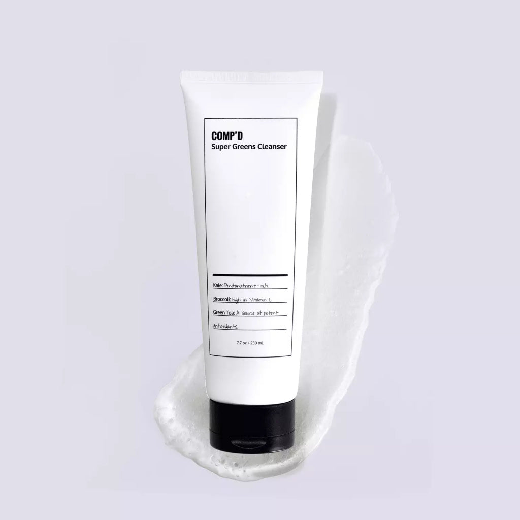 COMP'D Super Greens Cleanser Gentle Vitamin C Kale Broccoli Green Tea Wash Sensitive Brightening