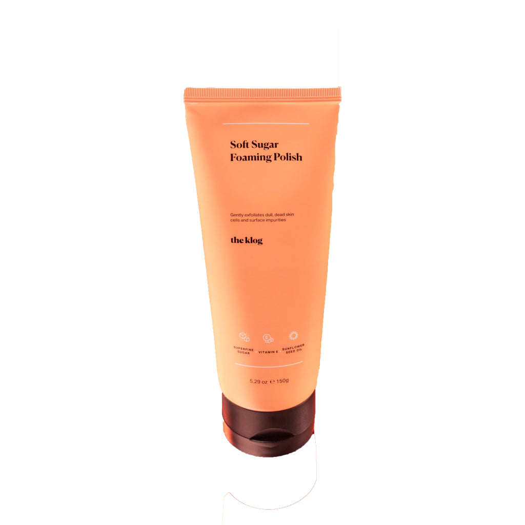 the klog Soft Sugar Foaming Polish Exfoliating Cleanser Vitamin E Sunflower Seed Oil Hydrating Moisturizing