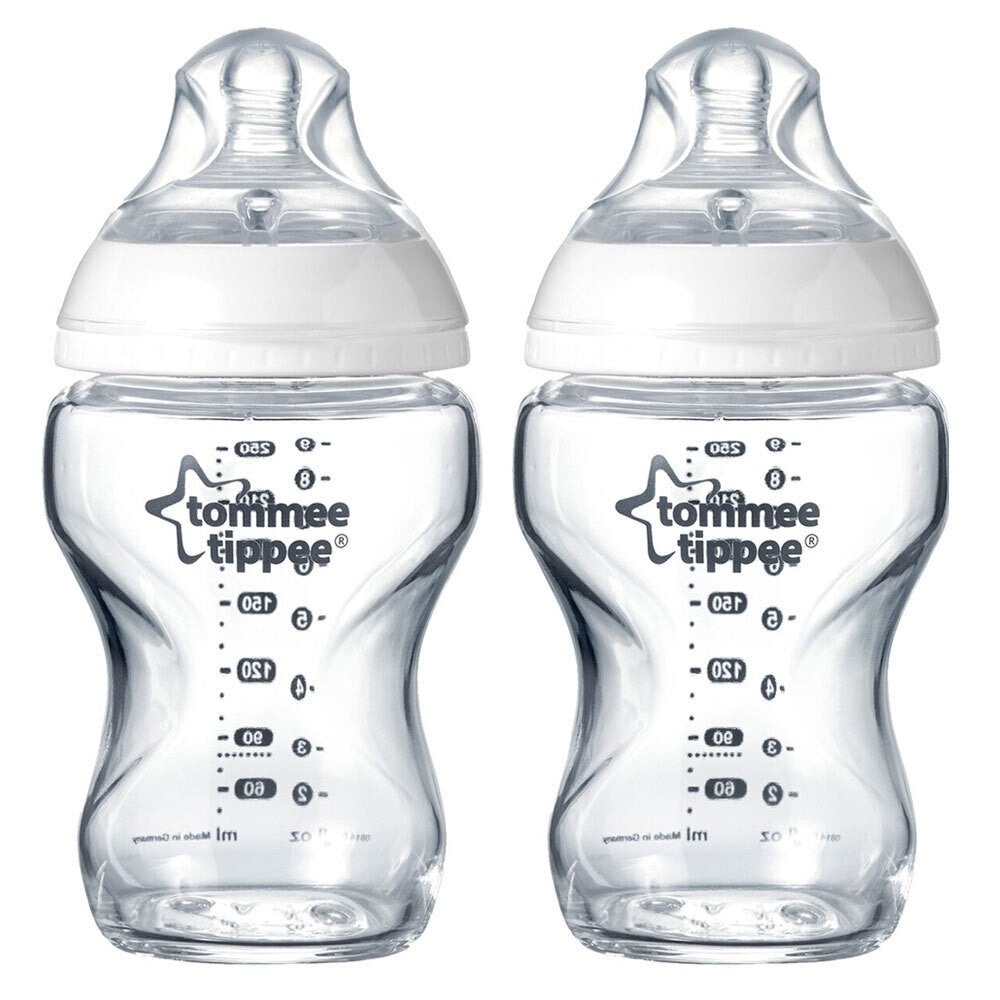 Tommee Tippee Closer to Nature Glass Baby Bottle Milk Storage Starter Set Kit Gift Teat Soother Brush 150ml 250ml 260ml