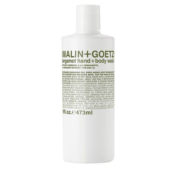Malin+Goetz Bergamot Hand Body Wash Gel Malin Goetz Shower Amino Glycerin