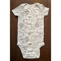 Simple Joys By Carter’s Baby Bodysuit 3-6months Romper Onesie Animals Lion Elephant Turtle Tortoise Rhino White Unisex