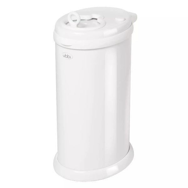 Ubbi Steel Diaper Pail Bin Blue Grey Gray Pink White Marble Trash Odour Locking Nappy