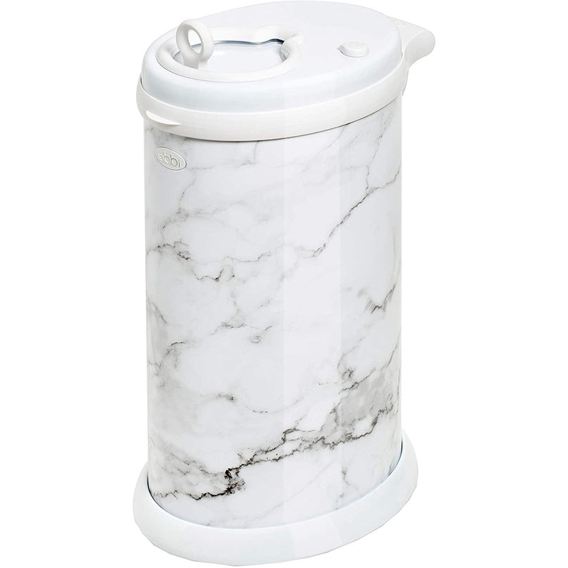 Ubbi Steel Diaper Pail Bin Blue Grey Gray Pink White Marble Trash Odour Locking Nappy