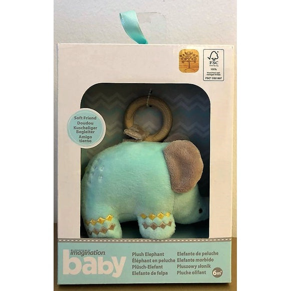 Universe of Imagination Baby Soft Friend Plush Elephant Wooden Toy Gift
