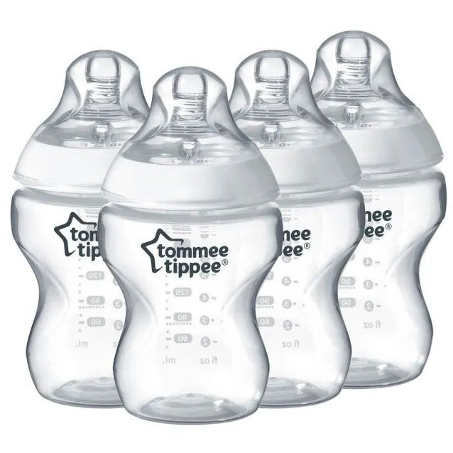 Tommee Tippee Closer to Nature Natural Start Colour Baby Bottle BPA Pack Milk Clear Bottles Set Gift