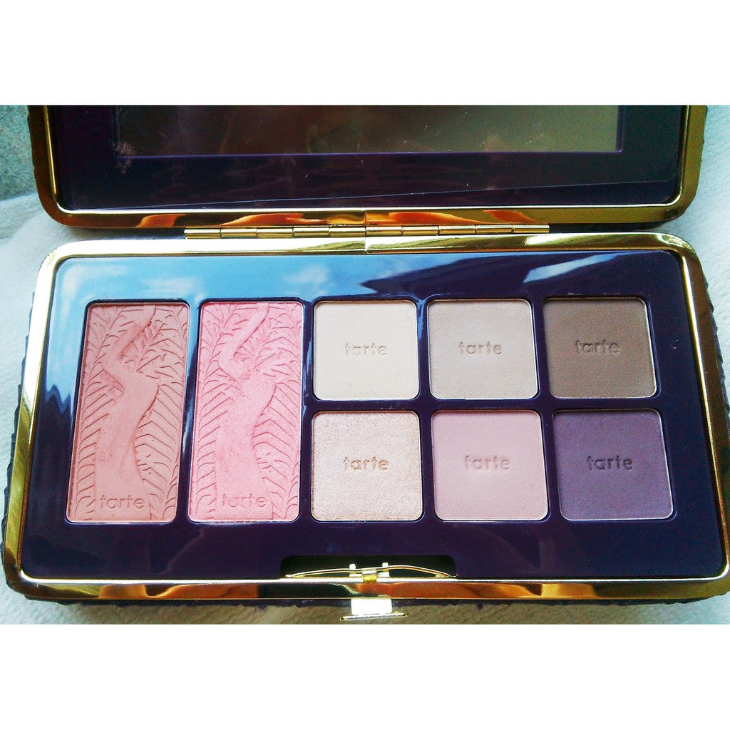 Tarte Exotic Eyes Prismatic Blue Brown Amazon Escape Tartelette Tease Eyeshadow Cheek Blush Palette Brush Dare Live