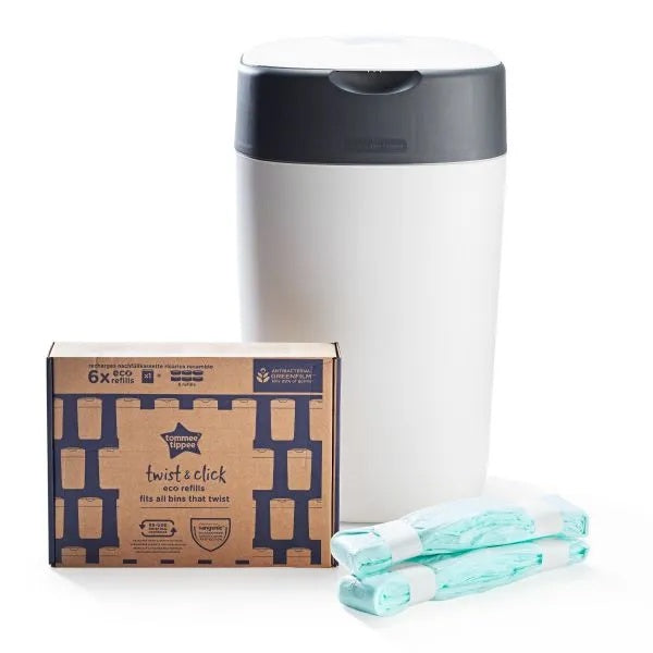 Tommee Tippee Twist & Click Nappy Disposal Bin Eco-Refills Bin Liners Trash Diaper Refill