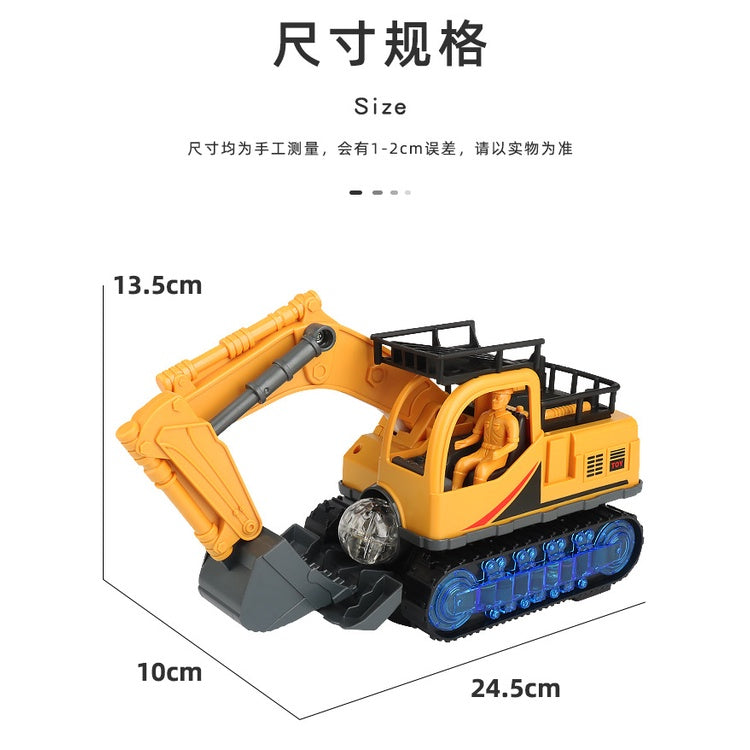 W Excavator Toy Kids Toddlers Yellow Light Music Gift Box Birthday Digger Construction Play Sand Ball Educational