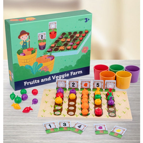 Fruits Veggie Farm Toy Vegetables Gift Educational Plant Numbers Toddlers Kids Birthday Strawberry Cup Sorting Farmer