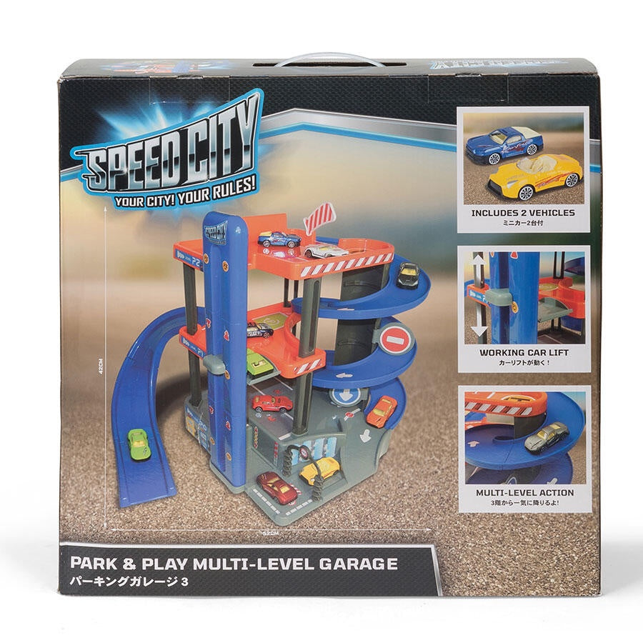 Speed City Park Play Multi Level Garage Toy Car Vehicle Gift Toddler Kids Birthday Educational Wheel