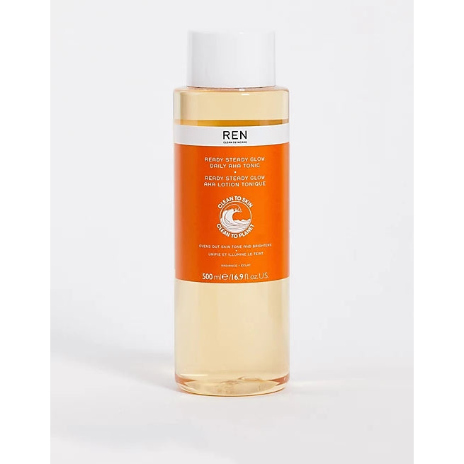 REN Clean Skincare Ready Steady Glow Daily AHA Tonic Toner Facial Exfoliating Peeling 500ml Big Supersize
