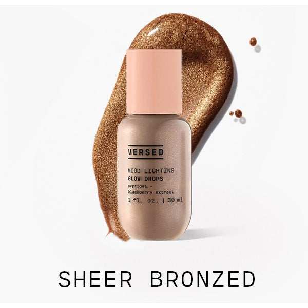 Versed Mood Lighting Luminizing Glow Drops Sheer Bronze Golden Highlighter Serum Foundation Tint Moisturiser
