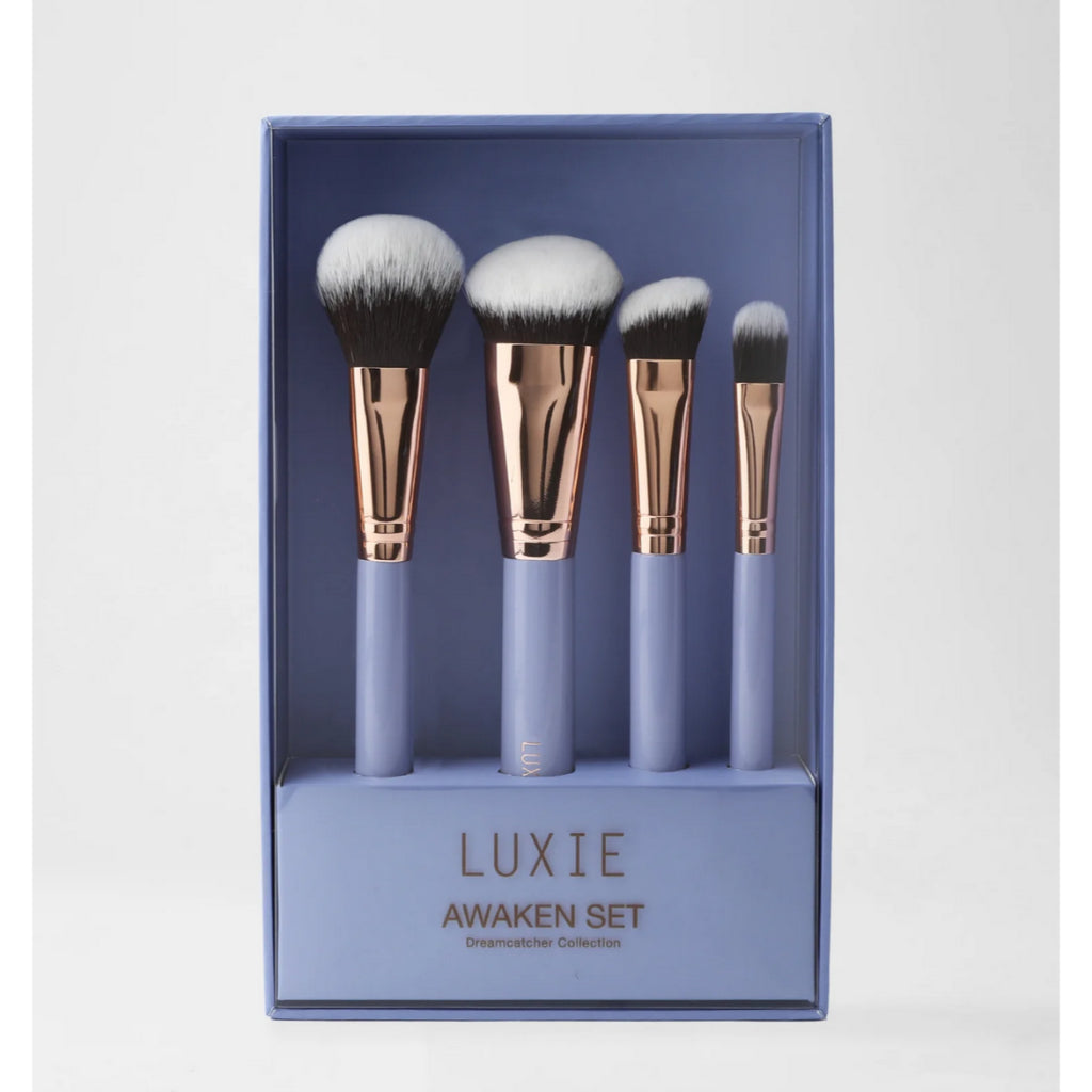 LUXIE Dreamcatcher Awaken Face Set Makeup Brush Brushes Kit Blue Powder Blush Concealor Small