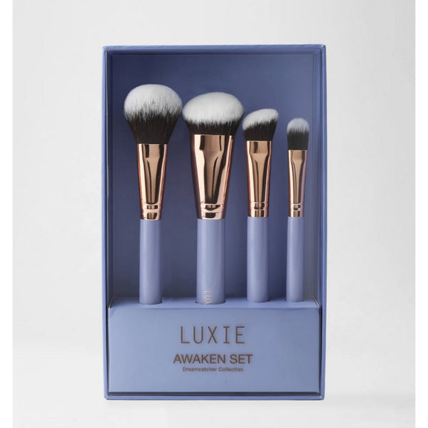 LUXIE Dreamcatcher Awaken Face Set Makeup Brush Brushes Kit Blue Powder Blush Concealor Small