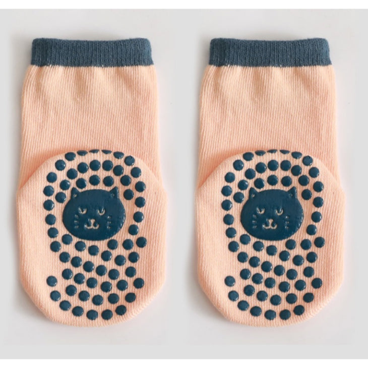 Happy Kids Anti Slip Socks Infants Baby Newborn Toddlers Grip Non Cotton Kids Green Blue Animal Cat Lion Low Ankle Crew