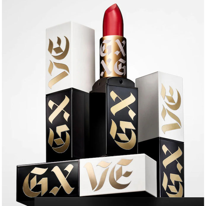 GXVE by Gwen Stefani High-Performance Satin Lipstick High Performance Lip Red Nude Rose Pink Original Loara Screen Stomp