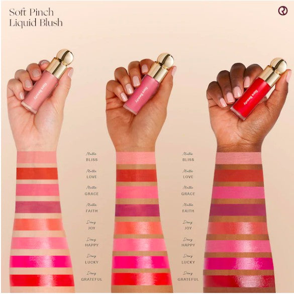 Rare Beauty Soft Pinch Liquid Blush Matte Dewy Radiant Red Rose Peach Pink Nude Neutral Bliss Joy