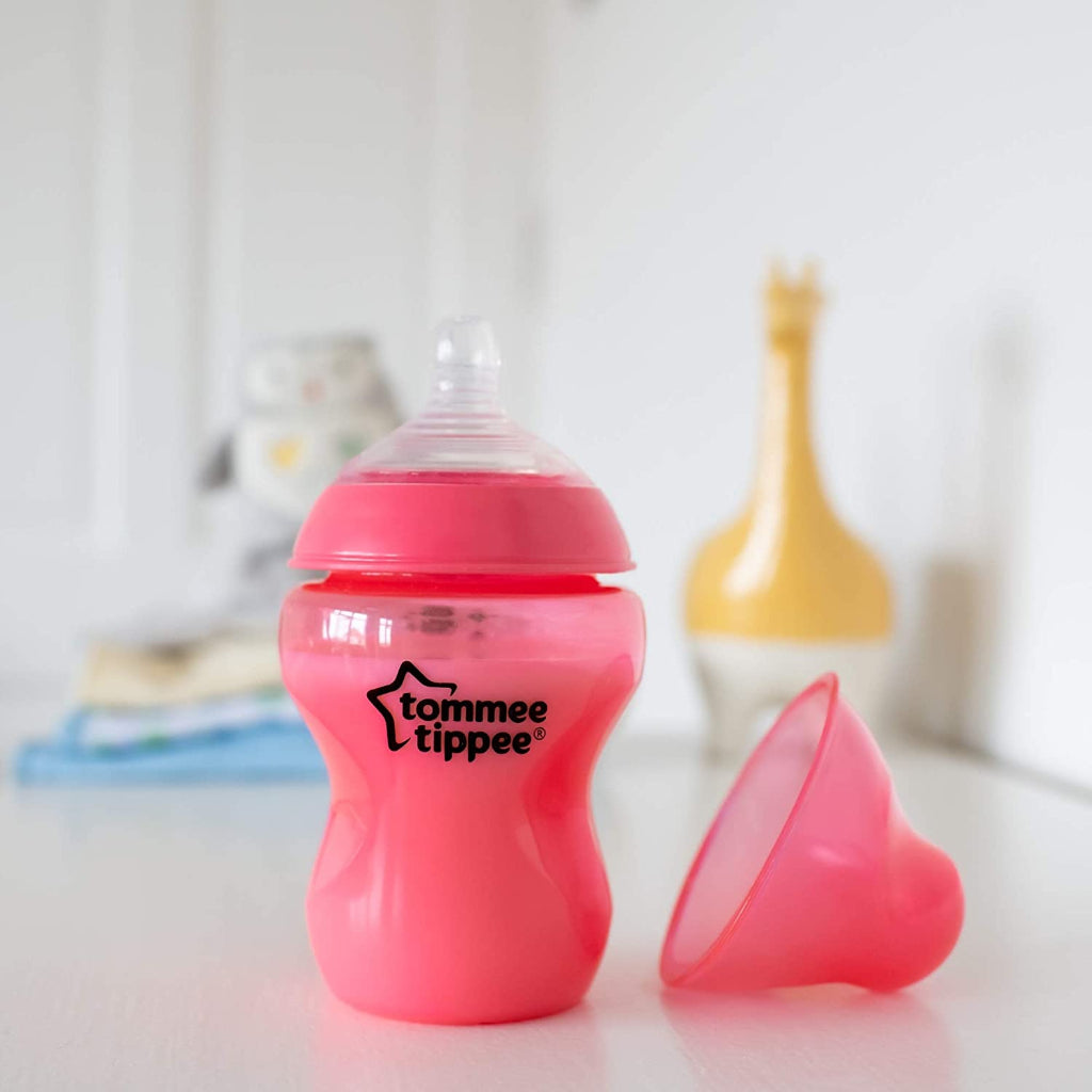 Tommee Tippee Closer to Nature Natural Start Colour Baby Bottle BPA Pack Milk Clear Bottles Set Gift