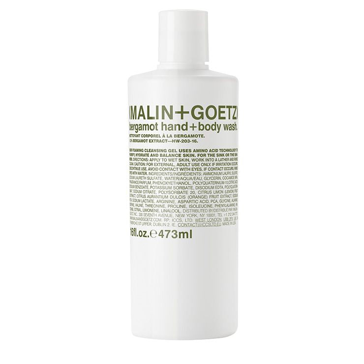 Malin+Goetz Bergamot Hand Body Wash Gel Malin Goetz Shower Amino Glycerin