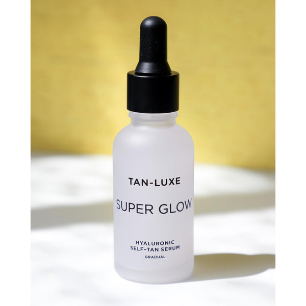 Tan-Luxe Super Glow Hyaluronic Self-Tan Serum Gradual Tan Luxe Suntan Bronzer Hyaluronic Acid Tanner Face Facial Essencw