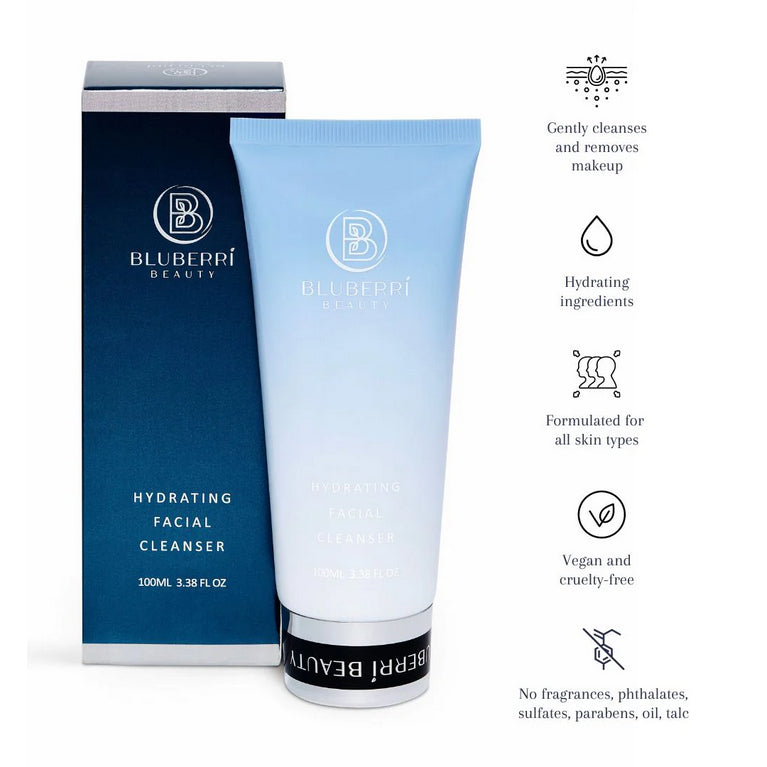 BluBerri Beauty Hydrating Facial Cleanser Makeup Remover Gel Gentle Brightening