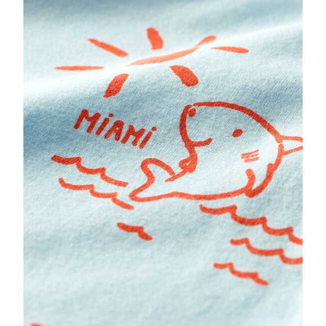 Petit Bateau Baby Cotton Marine Animals Playsuit Combicourt Infant Newborn Gift Shark Orange Blue Boy Romper Onesie