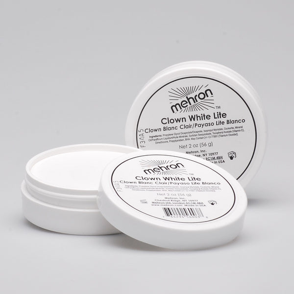 Mehron Clown White Lite Cream Professional Makeup Mime Stage SFX Special Effects Halloween Party Cosplay Base Foundation