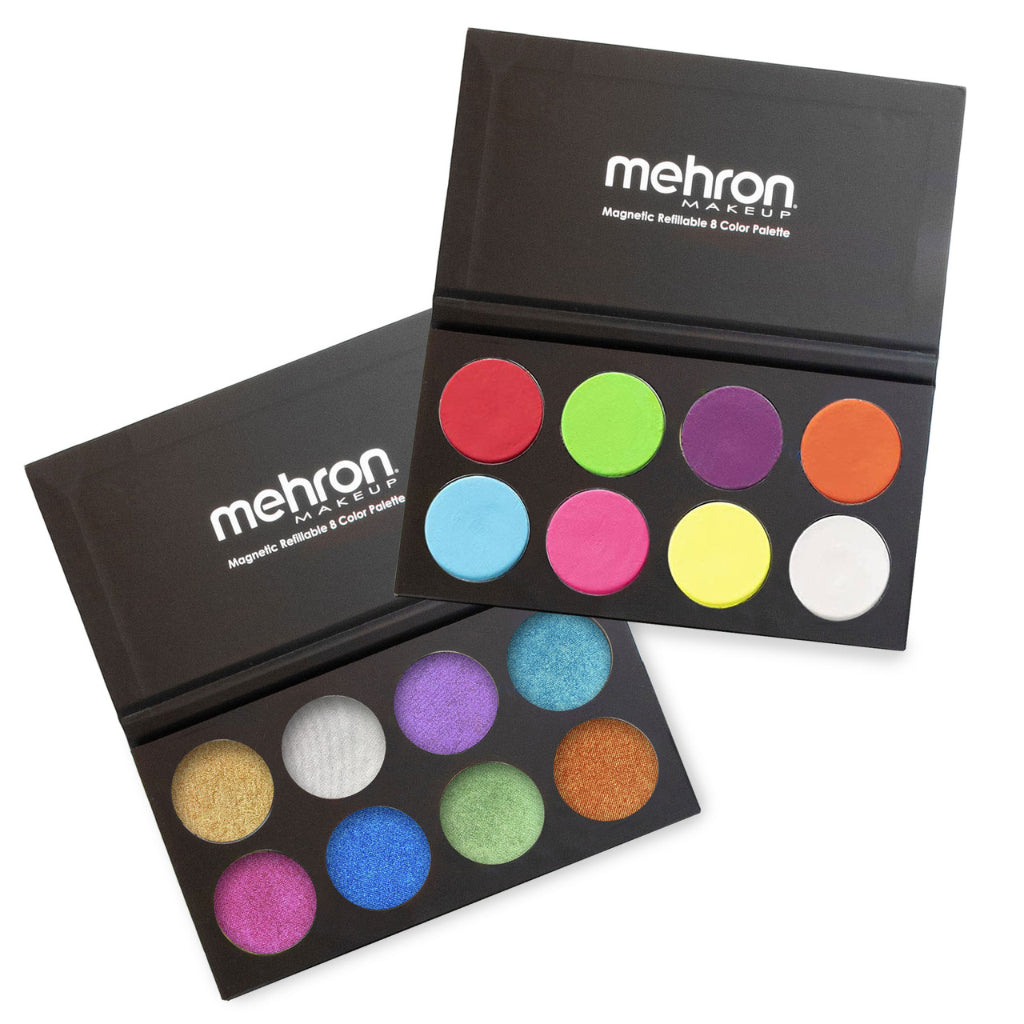 Mehron Paradise Makeup AQ FX 8 Color Palette Water Body Face Paint Kit Metallic Neon UV Glow Basic Pastel Tropical SFX