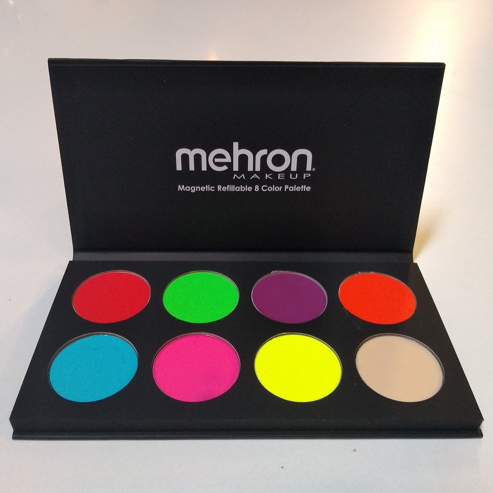 Mehron Paradise Makeup AQ FX 8 Color Palette Water Body Face Paint Kit Metallic Neon UV Glow Basic Pastel Tropical SFX