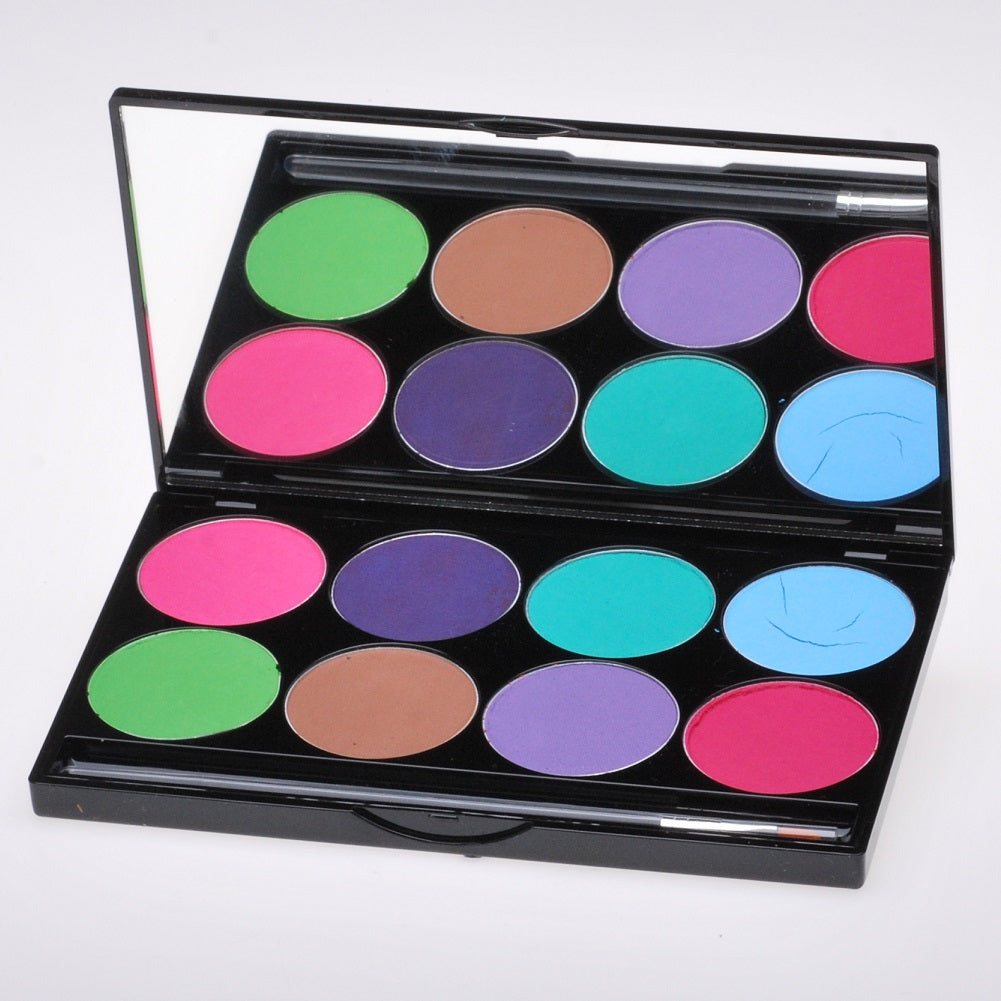 Mehron Paradise Makeup AQ FX 8 Color Palette Water Body Face Paint Kit Metallic Neon UV Glow Basic Pastel Tropical SFX