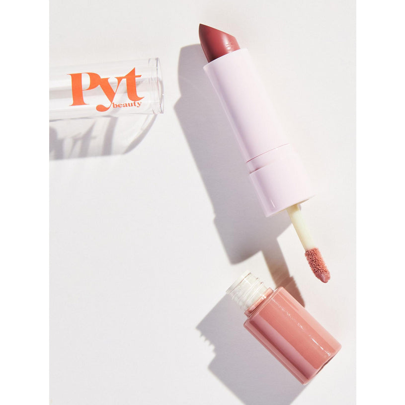 PYT Beauty Friends With Benefits Lip Duo Gloss Lipstick Butter Oil Vitamin E Moisturiser Tint Stain