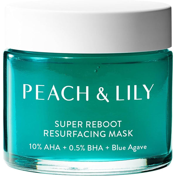 Peach & Lily Super Reboot Resurfacing Mask Sensitive Cleanser Exfoliating AHA BHA Hyaluronic Centella Chamomile Aloe